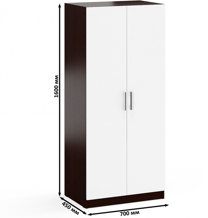 Два Шкафа С-МД-СК9Ш к компьютерному столу С-МД-СК9, цвет венге/белый шагрень, ШхГхВ 140х45х160 см.