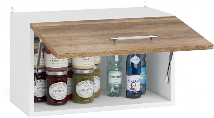 Кухня Мебель--24 ШВГ600 Шкаф горизонтальный 60 см., корпус белый/фасад МДФ дуб вотан