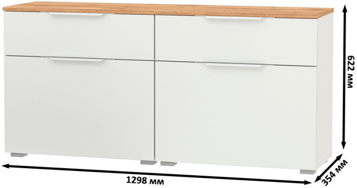 Октава 16.127 Тумба для обуви + 16.127 Тумба для обуви, белый шагрень/дуб крафт золотой/фасады МДФ белый шагрень