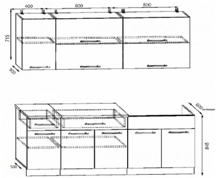 кухня Ника-1 белый/эмаль