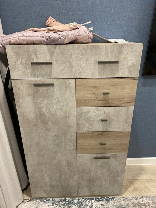 Комод Дублин, Дуб крафт серый/Цемент