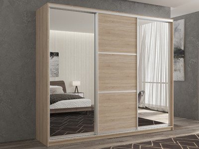 Шкаф-купе Кааппи 3 Сонома Светлый 180х60х230 см