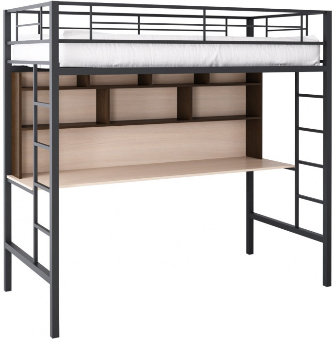 Кровать-чердак Севилья 1.2 (Дуб молочный / Венге, Слоновая кость)