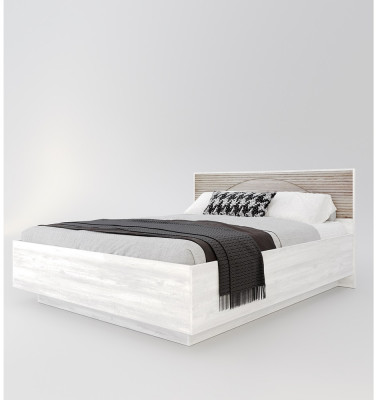 Кровать 160х200 с щитовым основанием "Монтале" - Бетон пайн светлый/Астана роузвуд