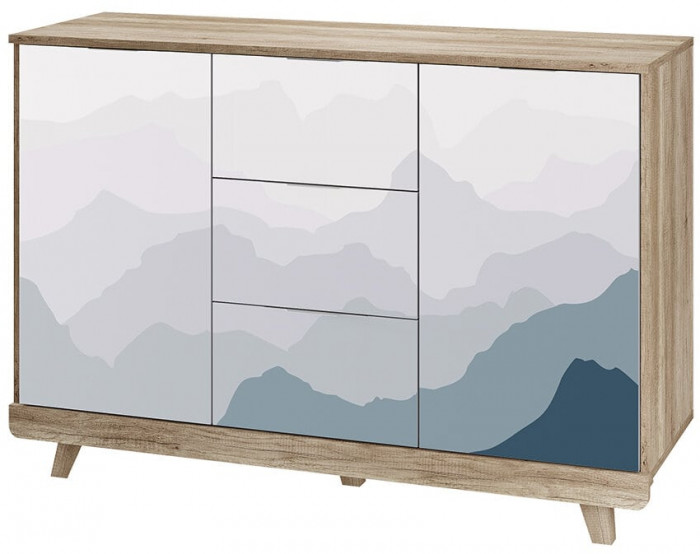 Комод "Мегаполис" КМ-15 Дуб каньон/фотопечать "Аква"