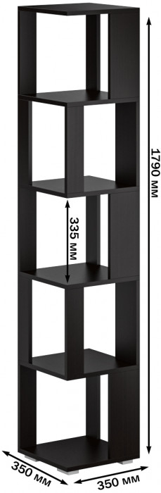 Стеллаж СВК, цвет венге, ШхГхВ 35х35х179 см.