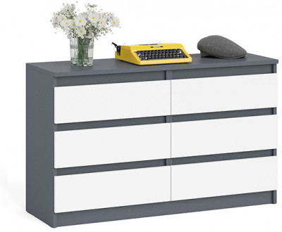 Мори Комод МК1200.6, графит/белый