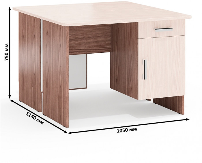 Два стола письменных С-МД-1-09, ясень шимо светлый/ясень шимо тёмный