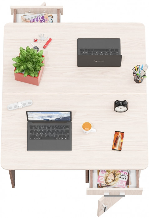 Два стола письменных С-МД-1-09, ясень шимо светлый/ясень шимо тёмный