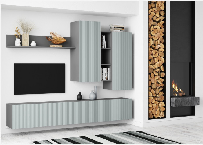 Гостиная Сканди (Белый / Белый глянец)