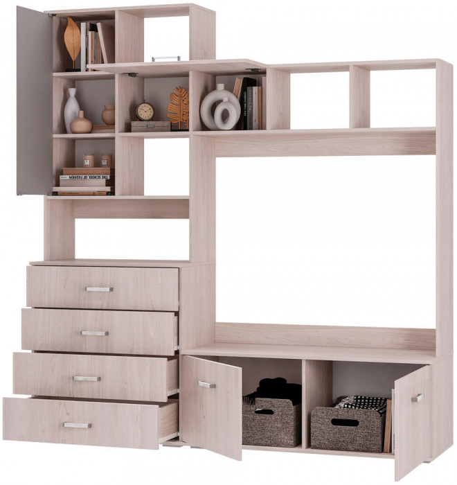 "Белла" центр. секция (2000х2120х470) ясень белый