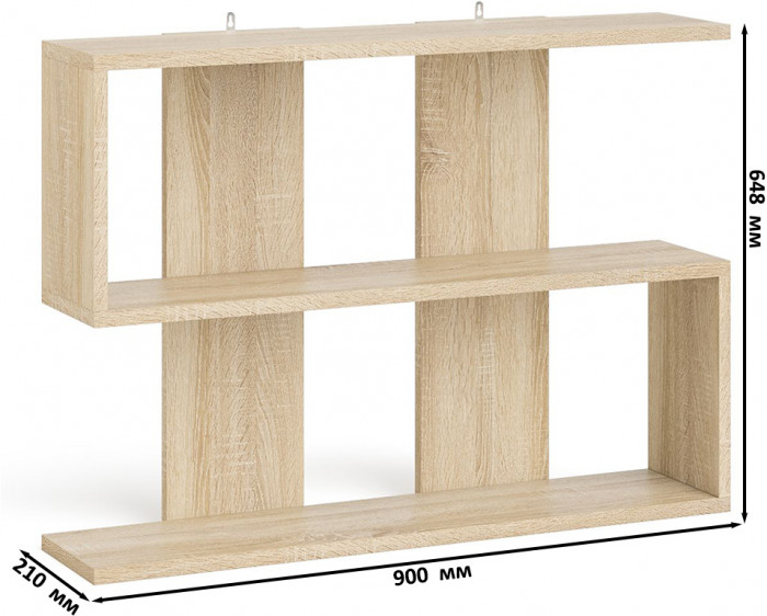 Мори компьютерный стол МС-6 левый + Стеллаж МСТ600.3 + Полка 900, дуб сонома