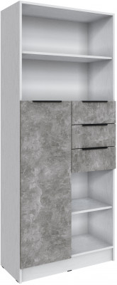 Стеллаж Мадрид (0,8), Белый/Ателье светлое