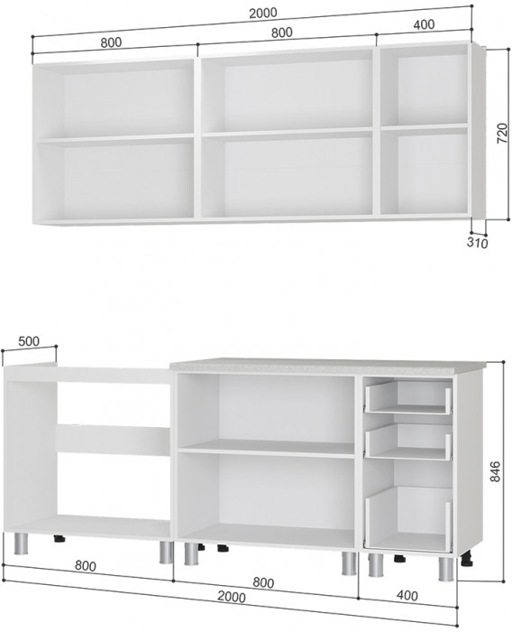 Кухня "Дина" (БТС) Белый глянец