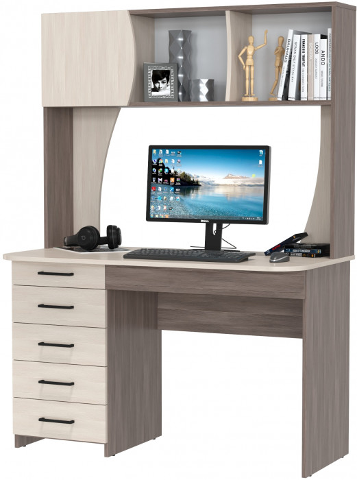 Стол рабочий 6-0606бод.тем/св Сигма, цвет бодега тёмный/бодега светлый, ШхГхВ 120,5х60,5х166 см., НЕ универсальная сборка