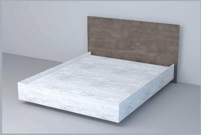 Кровать 1,6 арт.031 (ЛДСП) ЛН. (Дуб Крафт Золотой/Камень Темный)