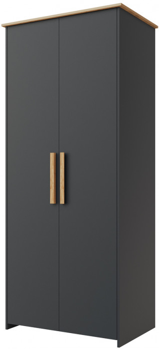 Шкаф двухдверный "Скандинавия" - Антрацит/Дуб наварра