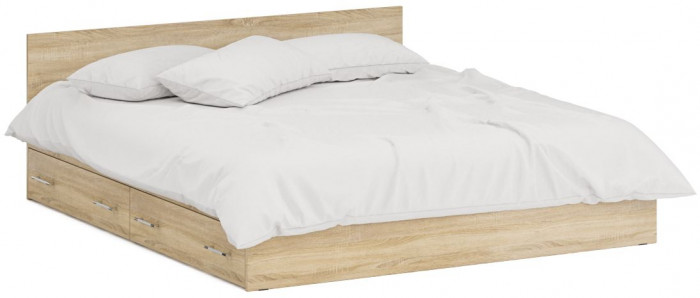 Кровать с ящиками 1800 + Шкаф 2-х створчатый Стандарт, дуб сонома