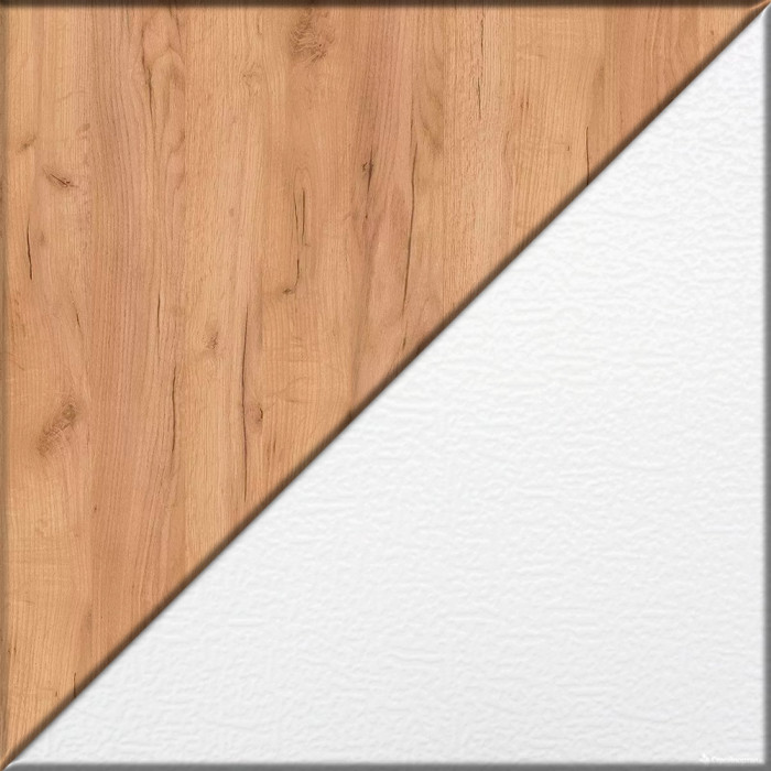 Лидер-8 Стол + Полка, белый шагрень/крафт золото