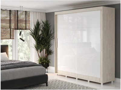 Шкаф-купе Комфорт 12 Прайм EDITION 2,0 (Камень шёлковый / Белое стекло)