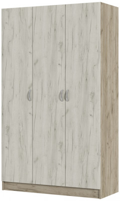 ШК 557 Бася ЛДСП шкаф 3-х ств. дуб крафт серый/дуб крафт белый