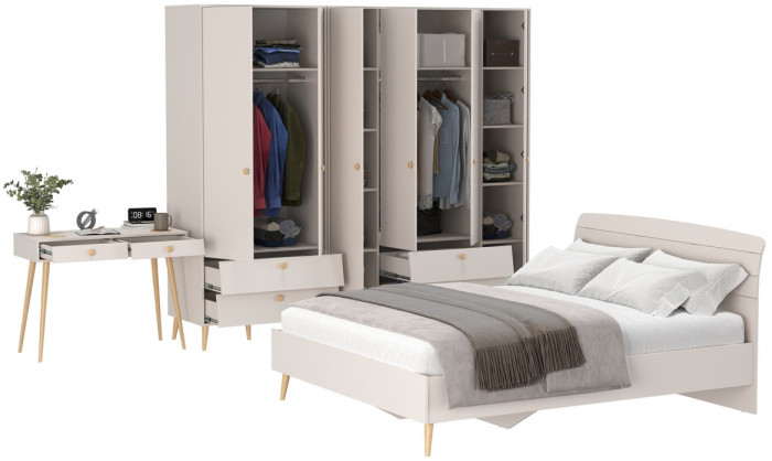 Афина Спальня 21-1600, цвет кашемир серый, сп.м. 1600х2000 мм., б/м, основание есть - фанера