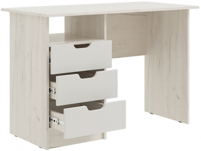 Юниор-4 Стол с ящиками (Шарли мокко, Крафт белый)