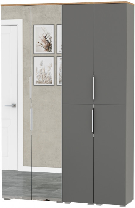 Октава Набор шкафов 01, серый графит/дуб крафт золотой/фасады МДФ серый графит