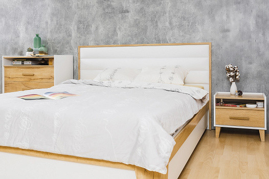 Кровать с ортопедическим основанием (дерево) Айрис 307 Люкс 160х200, дуб