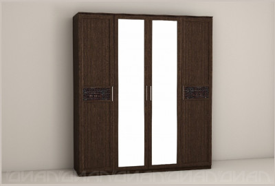 Кэт-4 Шкаф 4 створки/Зеркало (Венге)