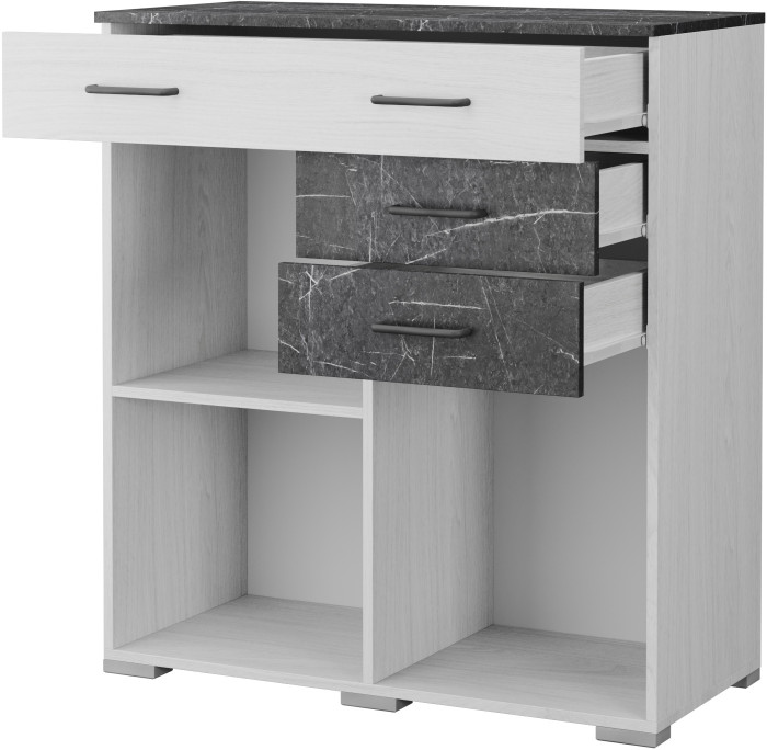 Спальня Теана, набор 1, Дуб крафт серый/МДФ светло-серый