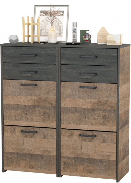 Трувор 13.241.06 Тумба для обуви + 13.241.06 Тумба для обуви, дуб гранж песочный/интра