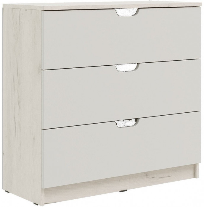 Юниор-4 Комод 3 ящика (800) (Шарли белый, Крафт белый)