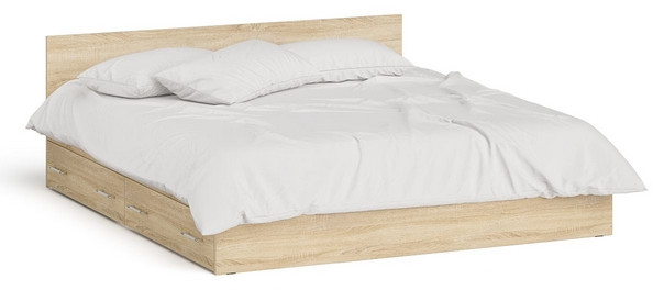 Мори Кровать с ящиками 1800, дуб сонома