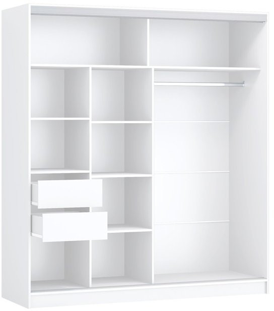 Шкаф-купе Альянс-10 ЛДСП 2000 + зеркала (Белый)