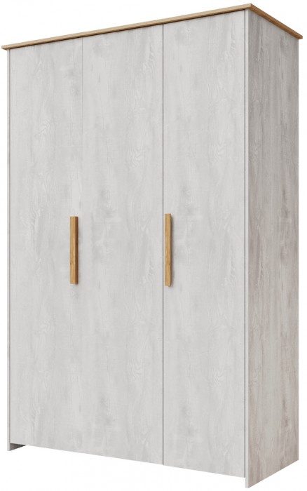 Шкаф трехдверный "Скандинавия" - Бетон пайн светлый/Дуб наварра