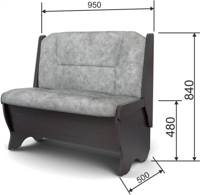 Скамья Лотос 950 венге/графит