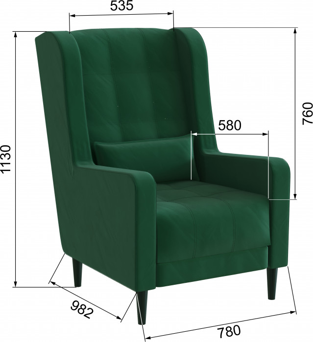 Кресло Корк изумруд