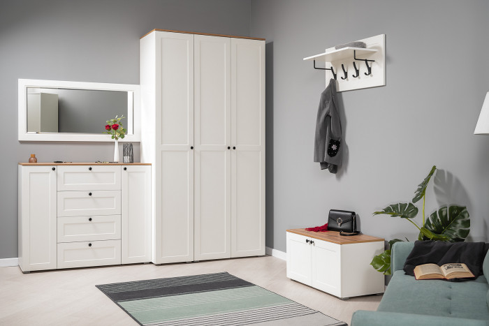 Остин 13.257 Тумба, цвет белый шагрень/дуб крафт золотой, ШхГхВ 80х41,9х43,7 см.