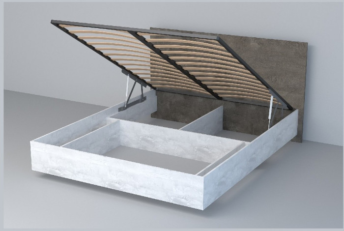 Кровать 1,6 арт.031 (ЛДСП) ПМ (Дуб Крафт Золотой/Камень Темный)