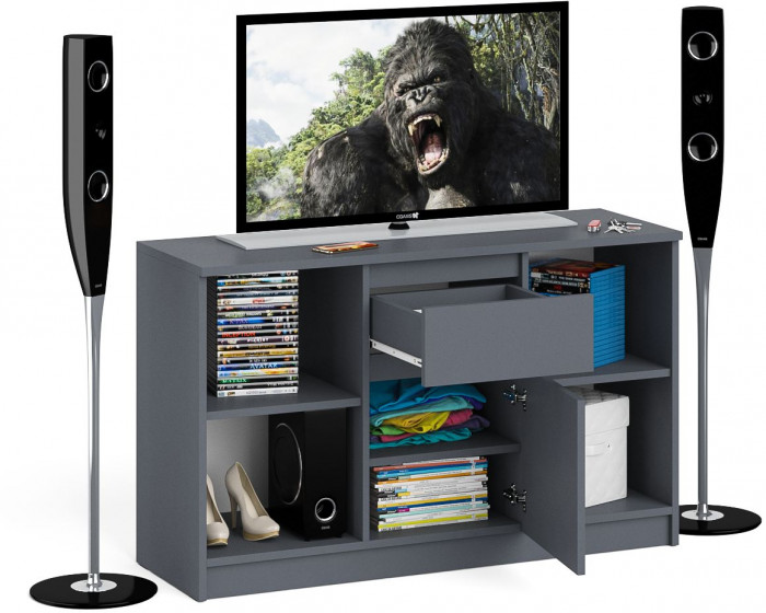 Мори Тумба ТВ МТВ1204.1, цвет графит, ШхГхВ 120,4х41х73 см.