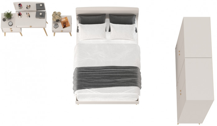 Афина Спальня 36-1400, кашемир серый