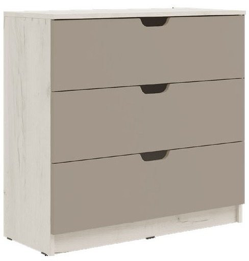 Юниор-4 Комод 3 ящика (800) (Шарли пинк, Крафт белый)