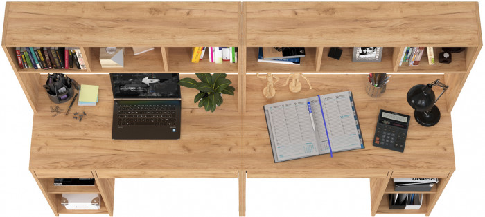 компьютерный стол Комфорт 12.77F + компьютерный стол Комфорт 12.77F, дуб крафт золотой