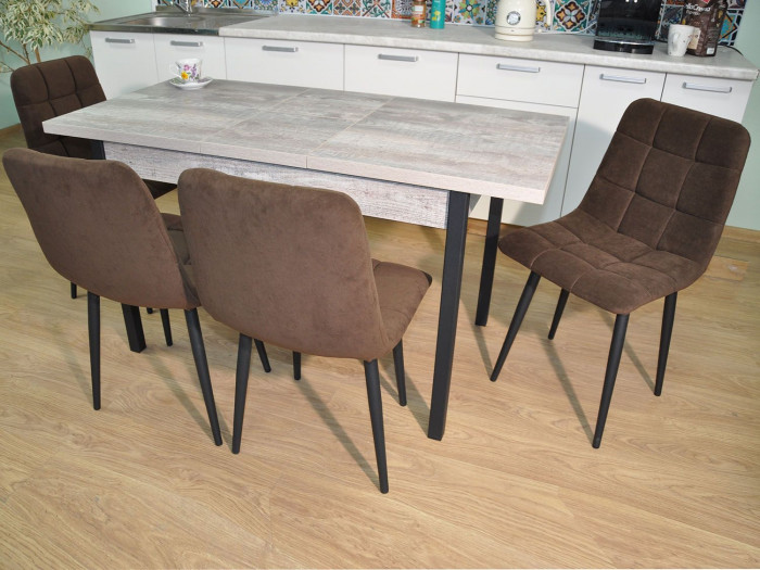 Обеденная группа Колорадо / Стул Х 4 шт. / Бетон темный/черный / бид 10