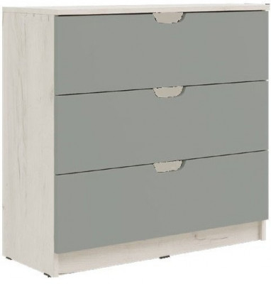 Юниор-4 Комод 3 ящика (800) (Шарли бриз, Крафт белый)