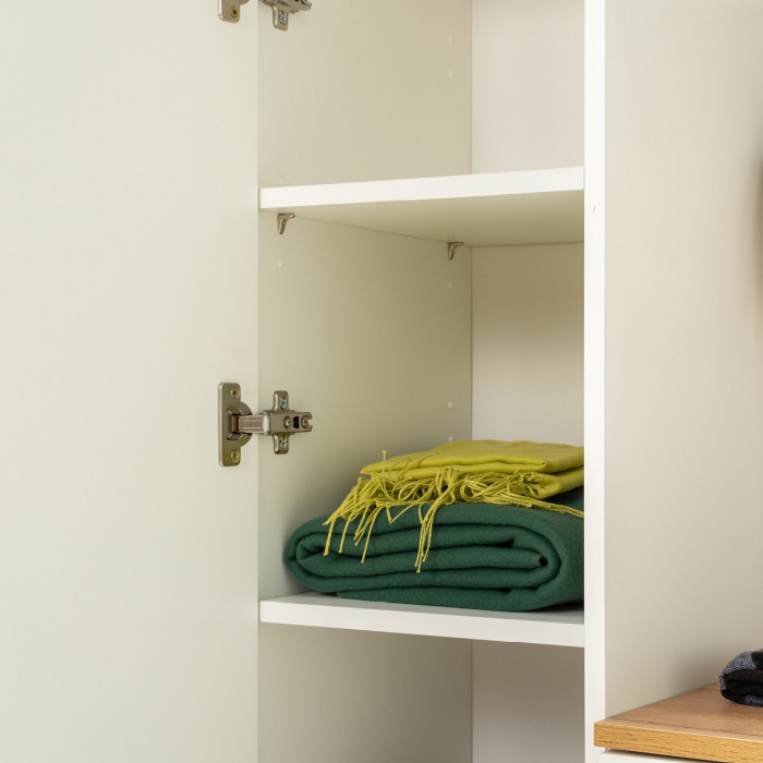 Октава Набор шкафов 45, белый шагрень/дуб крафт золотой/фасады МДФ белый шагрень