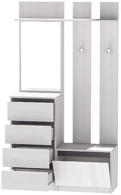 Кэт-1 Вешалка 2, Ясень анкор светлый/Графит