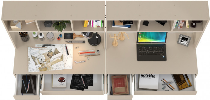 компьютерный стол Комфорт 12.77F + компьютерный стол Комфорт 12.77F, сатин