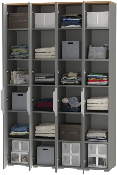 Октава Набор шкафов 45, серый графит/дуб крафт золотой/фасады МДФ серый графит